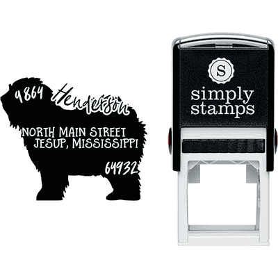 Old English Sheepdog Dog Address Stamp - alternate view