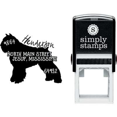 Bouvier des Flandres Dog Address Stamp - alternate view