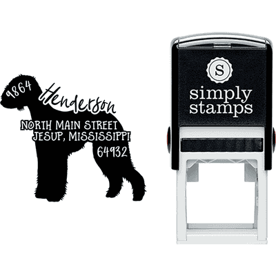 Bedlington Terrier Dog Address Stamp - alternate view