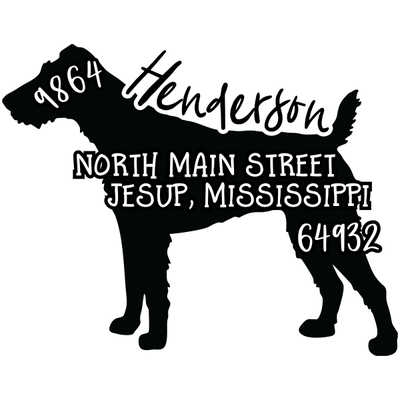 Fox Terrier Dog Address Stamp