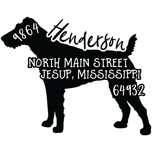 Fox Terrier Dog Address Stamp