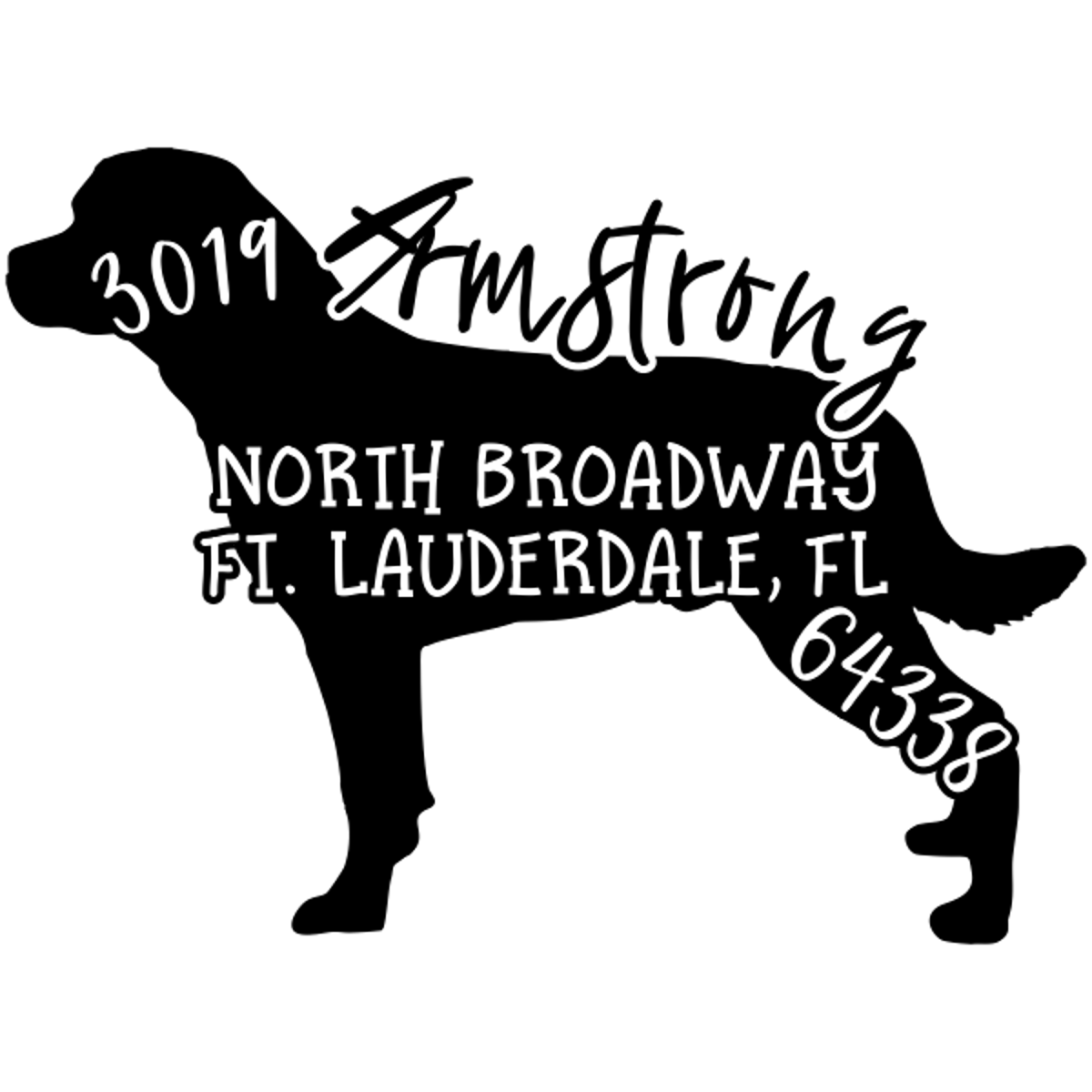 Undocked Rottweiler Dog Address Stamp