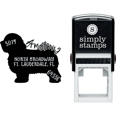 Havanese Dog Address Stamp - alternate view