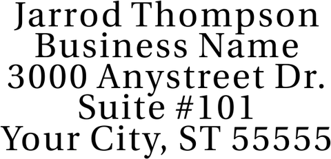 Serif Custom 5 Line Address Stamp
