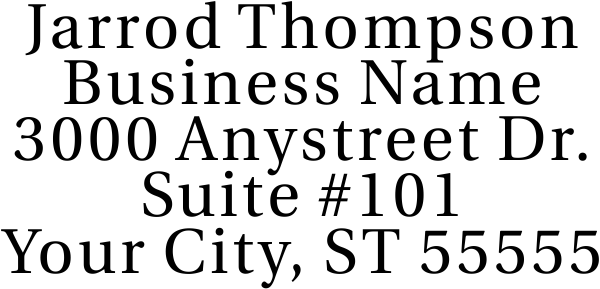 Serif Custom 5 Line Address Stamp