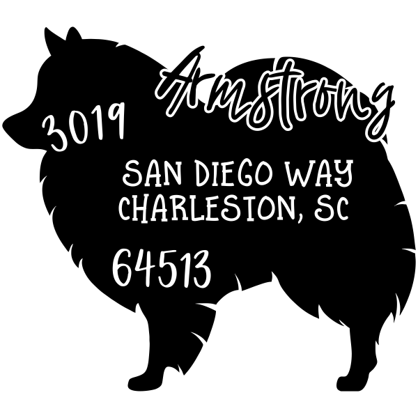 American Eskimo Dog Address Stamp