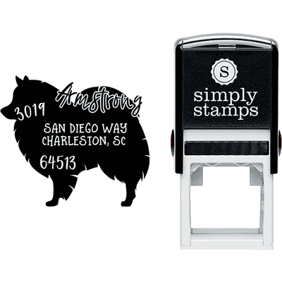 American Eskimo Dog Address Stamp - alternate view