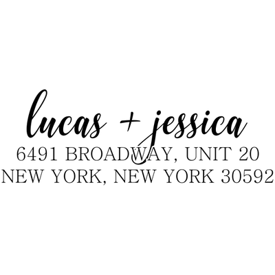 Broadway Script Address Stamp