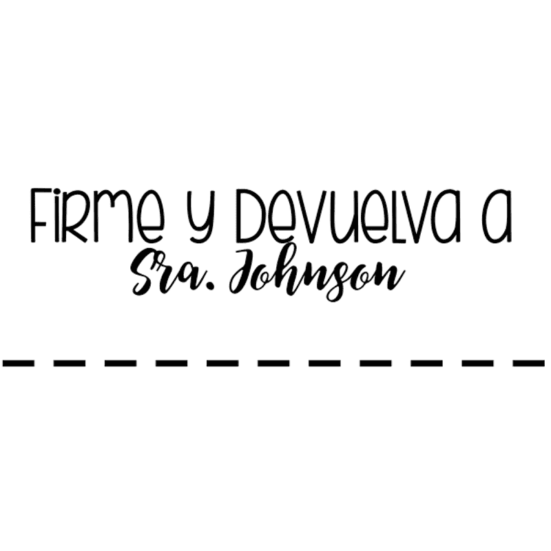 Sign and Return Spanish Teacher Stamp