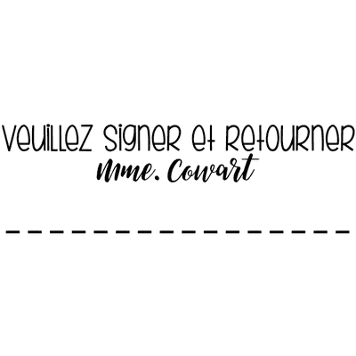 Sign and Return French Teacher Stamp