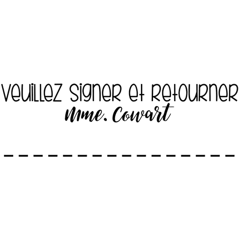 Sign and Return French Teacher Stamp