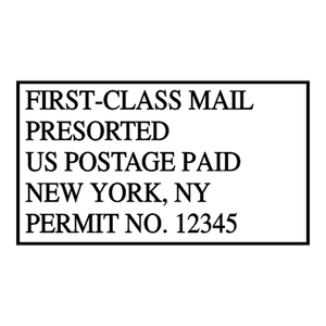Pre-Sorted First Class Postage Paid Permit Stamp Imprint