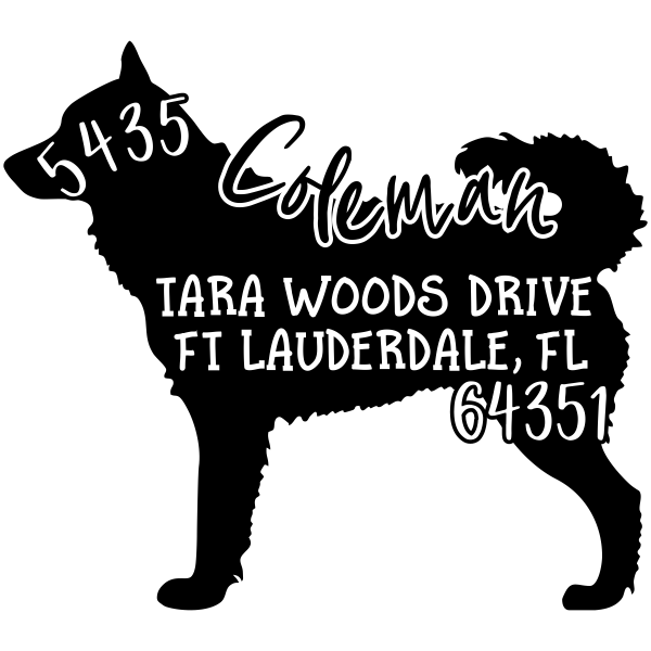 Mudi Dog Address Stamp