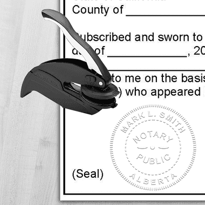 Alberta Canada Notary Public Seal Stamp - alternate view