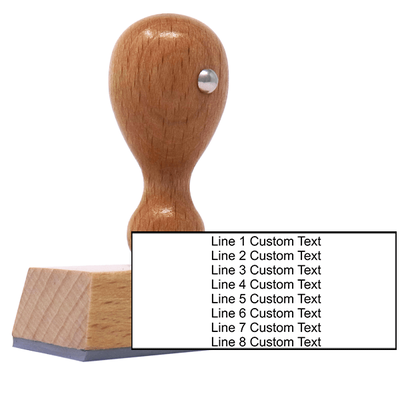 8 Line Custom Wood Handle Stamp
