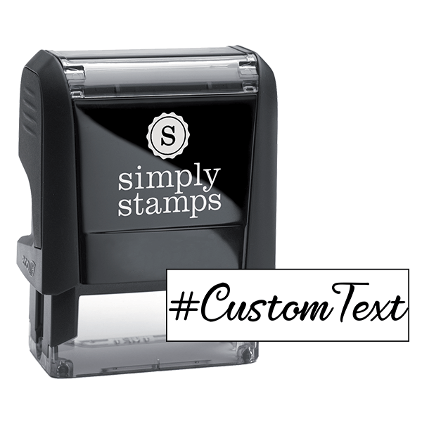 Custom Text Script Hashtag Rubber Stamp Body and Design