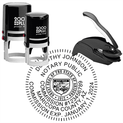Arizona Round Notary Seal - alternate view