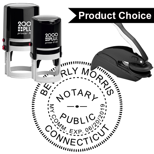 Connecticut Notary Round Design Seal