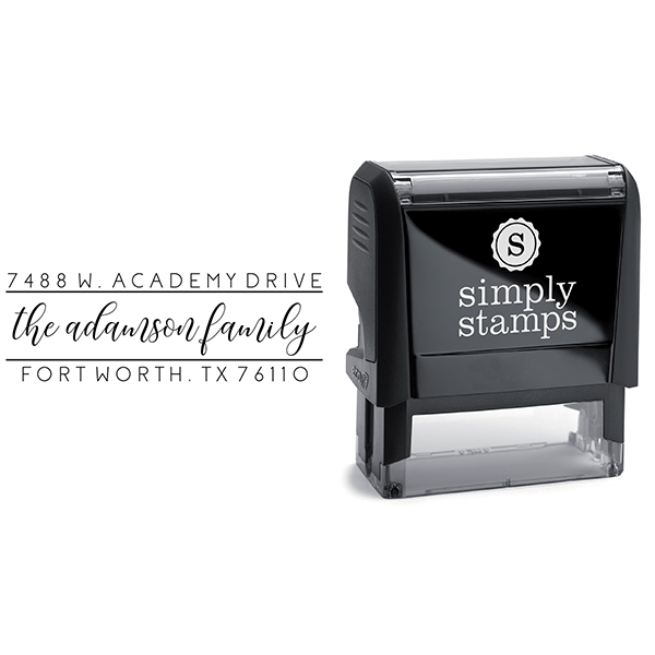 Adamson Dainty Script Address Stamp Body and Design