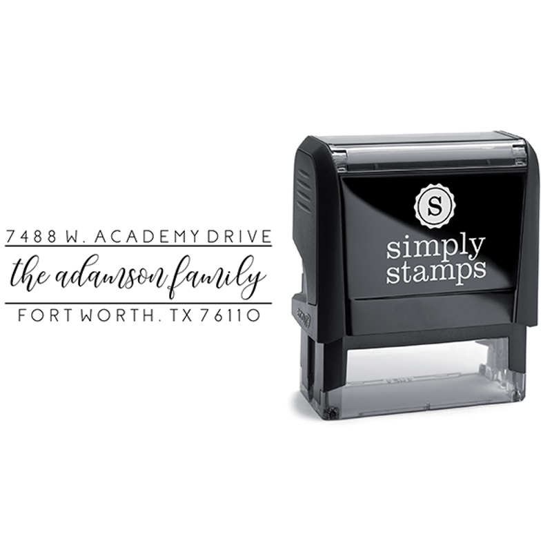Adamson Dainty Script Address Stamp Body and Design