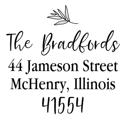 Olive Branch Address Stamp