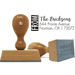 Color Block Family Of European Wood Handle Address Stamp Body and Design