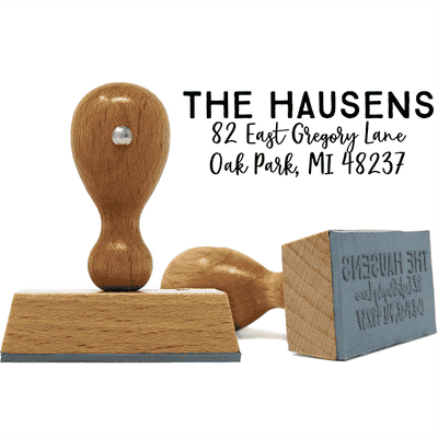 Gregory Bold European Wood Handle Address Stamp - alternate view