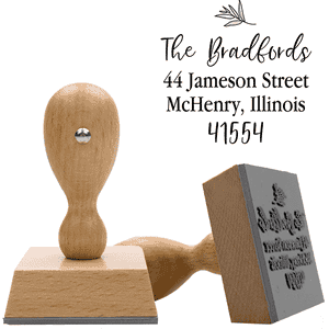 Olive Branch European Wood Handle Address Stamp Body and Design