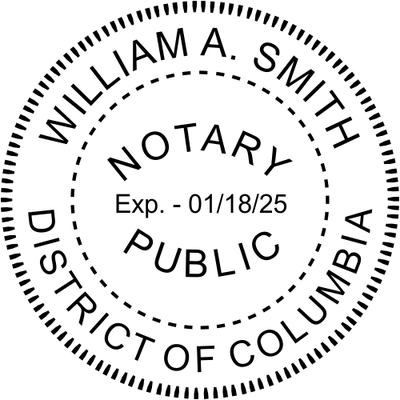 District of Columbia Washington DC Notary Public Seal - alternate view