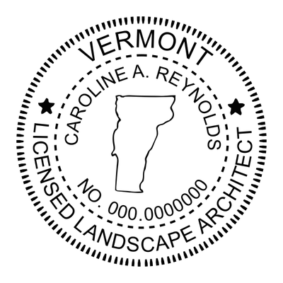 State of Vermont Architect Seal - alternate view