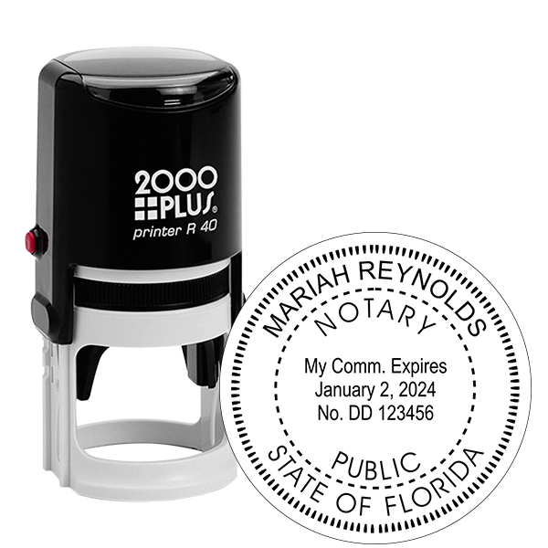 Florida Round Notary Public Stamp