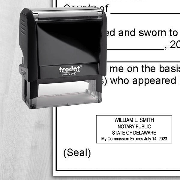 Delaware Rectangle Notary Stamp Seal Simply Stamps