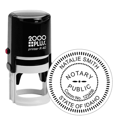 Idaho Round Notary Stamp - alternate view