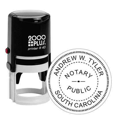 South Carolina Round Notary Stamp - alternate view