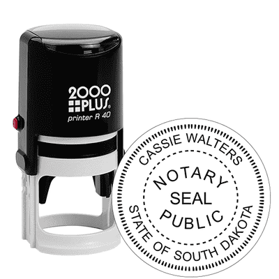 South Dakota with Seal Round Notary Stamp - alternate view