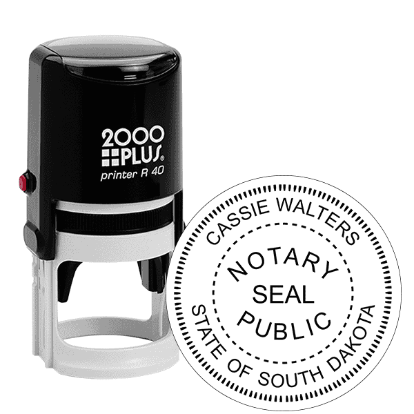 South Dakota with Seal Round Notary Stamp