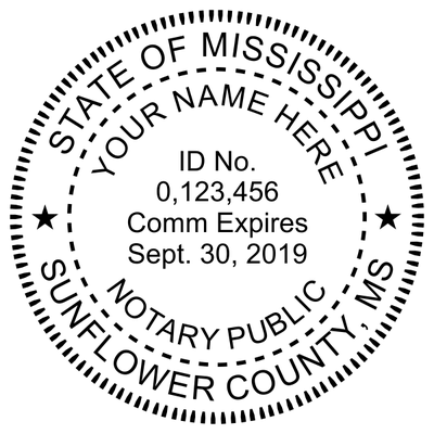 Mississippi Notary Milled Round Seal Embosser - alternate view