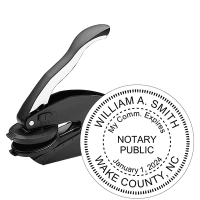 North Carolina Notary With Expiration Date Round Seal Embosser - alternate view