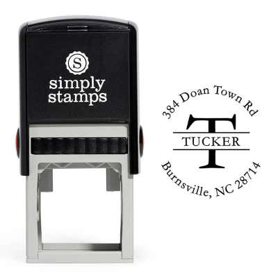 Monogram Self-Inking Return Address Rubber Stamp - alternate view