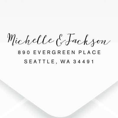 Calligraphy Script Address Stamp  - alternate view