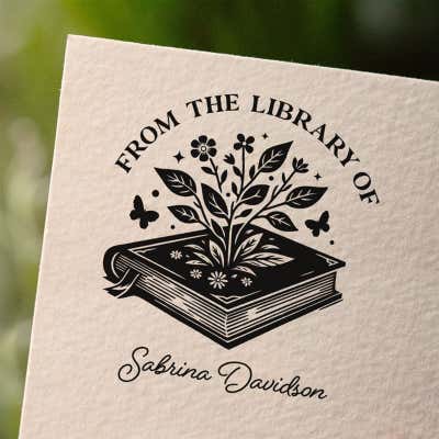 In Bloom Custom Book Stamp - alternate view