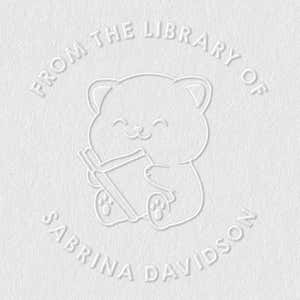 Cute Cartoon Student Custom Book Embosser | Choose Your Design