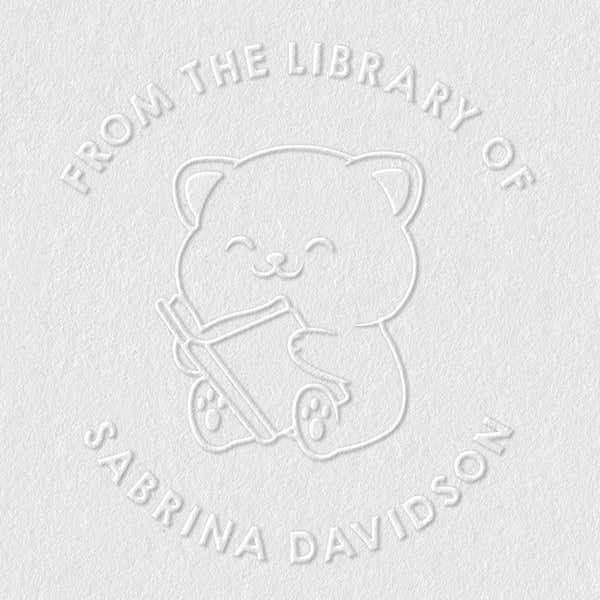Cute Cartoon Student Custom Book Embosser | Choose Your Design