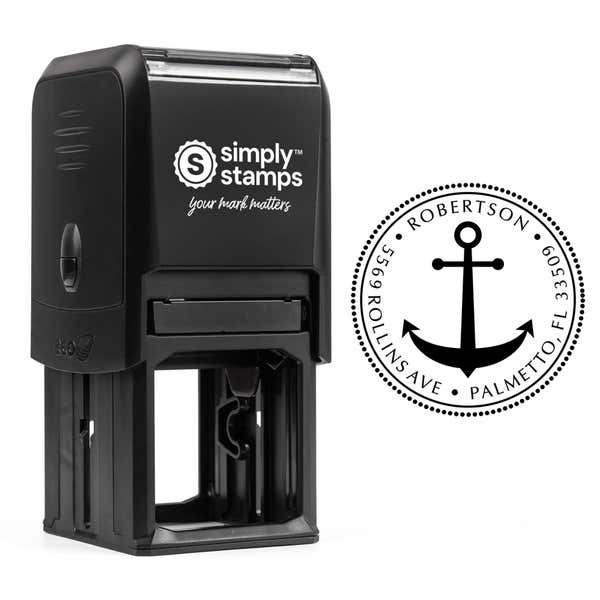 Anchor Round Address Stamp Body and Design - Self-Inking