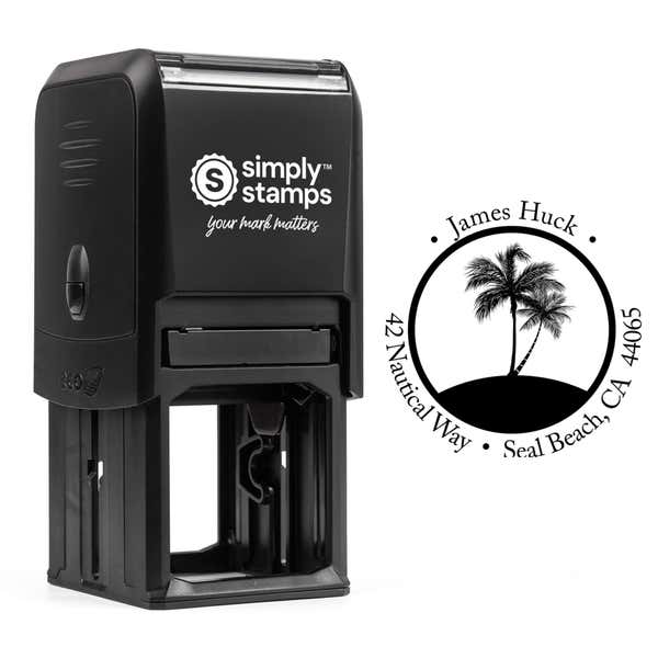 Palm Trees address stamp and stamp body