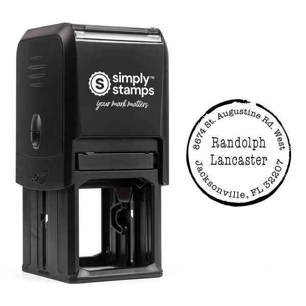 Lancaster Round Border Address Stamp Body and Design