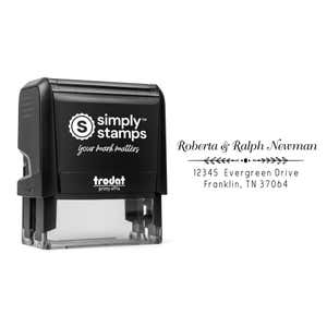 Newman Leafed Out Address Stamp impression next to stamp body