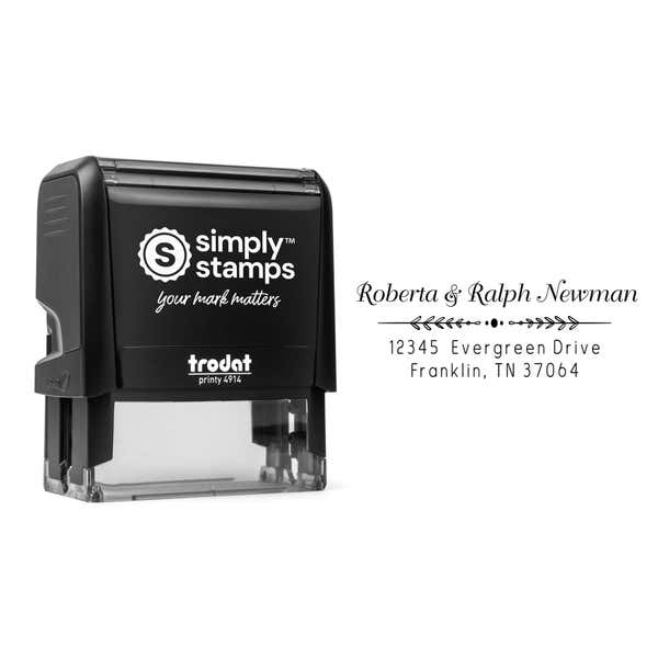 Newman Leafed Out Address Stamp impression next to stamp body