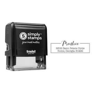 Prentice Fancy Border Address Stamp impression and stamp body