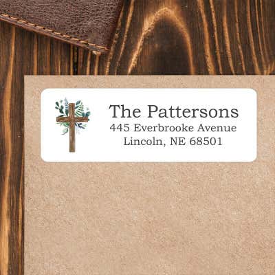 Religious Cross Custom Address Labels [Sheet of 30 Labels] - alternate view